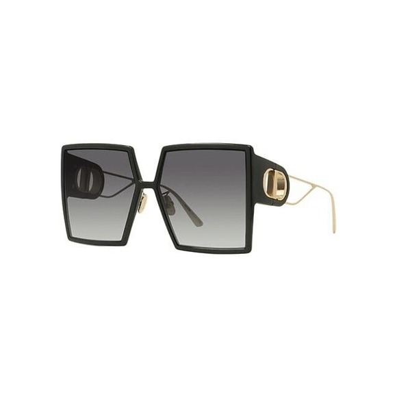 Christian Dior 30Montaigne 12A Black Gold Grey Lens Women Sunglasses Oversize - Picture 1 of 6